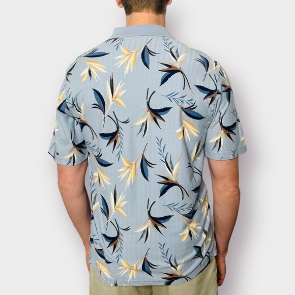 90s Arrow Light Blue Tropical‎ Polo Shirt - Picture 5 of 6